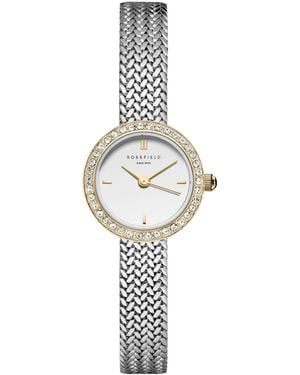 ROSEFIELD Mini Small Edit Two Tone Stainless Steel Bracelet Watch 20.4mm - White