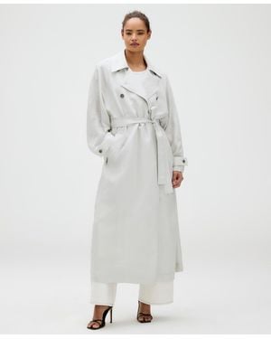 Calvin Klein Relaxed Double-breasted Trench Coat - White
