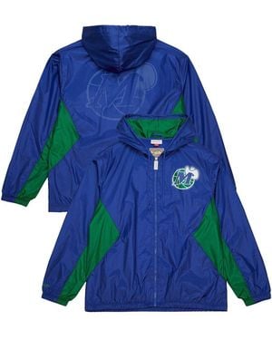 Mitchell & Ness Dallas Mavericks Playmaker Full-zip Windbreaker Jacket - Blue