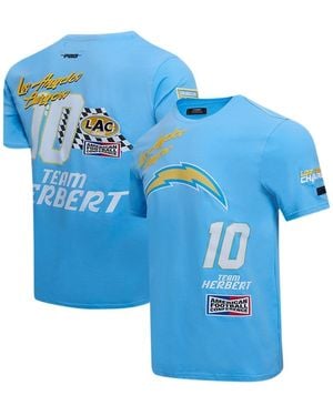 Pro Standard Justin Herbert Los Angeles Chargers Fast Lane Name And Number Player T-shirt - Blue