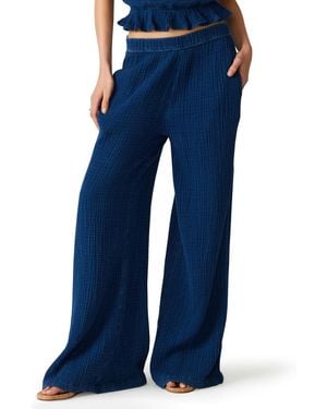 Steve Madden Harbor Low-rise Wide-leg Pants - Blue