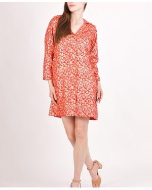 Ras Clara Silk Jacquard Blazer Dress - Red