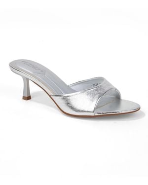 BERNESS Cath Minimalist Heeled Slides - White