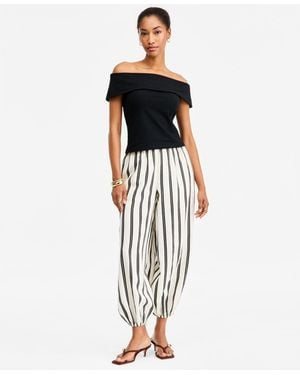 On 34th Textured Balloon Pants - White