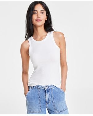 On 34th Ribbed High-neck Tank Top - White