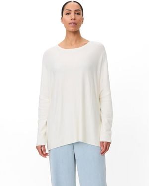 Masai Long Sleeve Round Neck Knit Sweater - White
