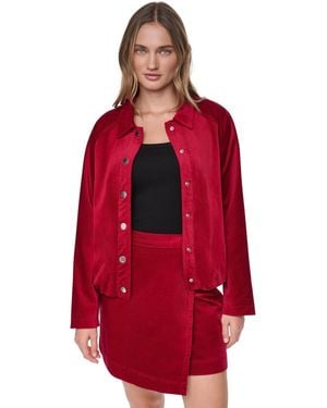 DKNY Raglan-sleeve Puffer Cropped Jacket - Red