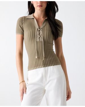Guess Regina Short-sleeve Polo Sweater - Multicolor
