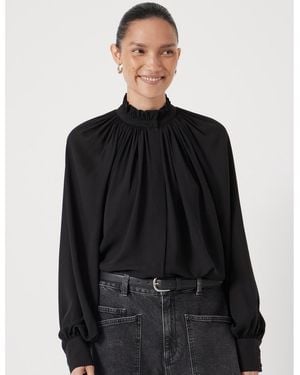 Hush Fleur Floaty Chiffon Blouse - Black