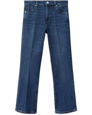 Mango Sienna Flared Cropped Jeans - Blue