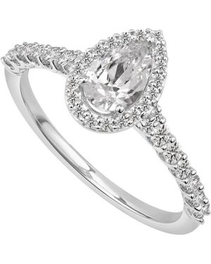 GIA Certified Diamonds Diamond Pear Halo Engagement Ring (1 Ct. T.w. - White