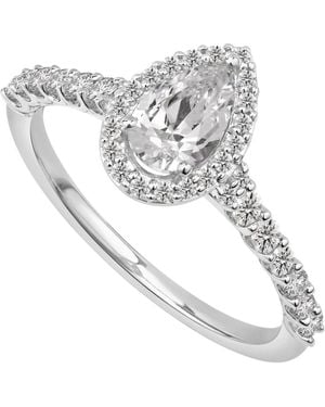 GIA Certified Diamonds Diamond Pear Halo Engagement Ring (1 Ct. T.w. - White