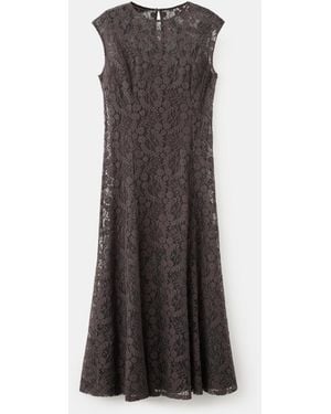 Mango Combined Lace Dress - Brown