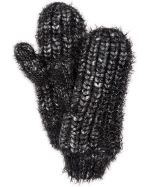 Muk Luks Chunky Space Dye Eyelash Mitten - Black