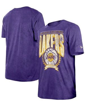 KTZ Los Angeles Lakers Hardwood Classics Oversized Boxy Mineral Wash T-shirt - Purple