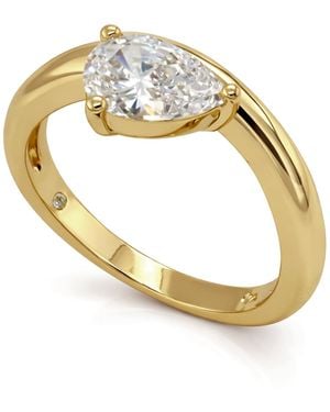 And Now This Cubic Zirconia Pear Shaped Ring - Metallic
