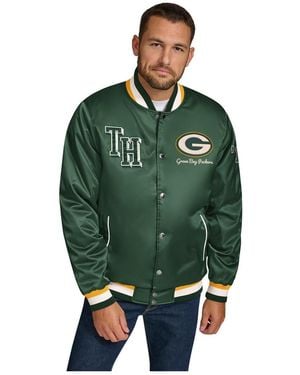 Tommy Hilfiger Green Green Bay Packers Dante Full-snap Satin Jacket