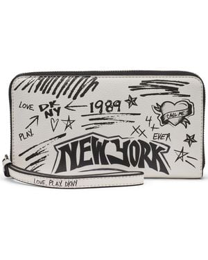 DKNY Bryar Zipper Around Wallet - Metallic