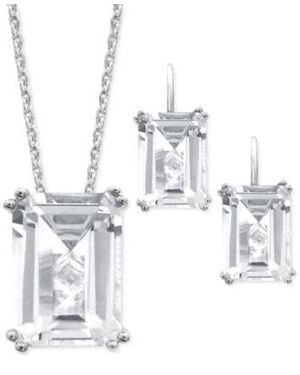 Macy's Emerald Cut Jewelry Collection In Sterling Silver - White