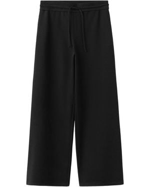 Mango Fine-knit Straight-fit Pants - Black