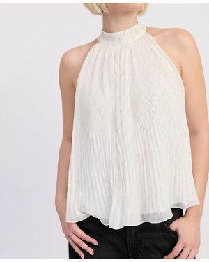 En Saison Camille Sleeveless Swing Top - White
