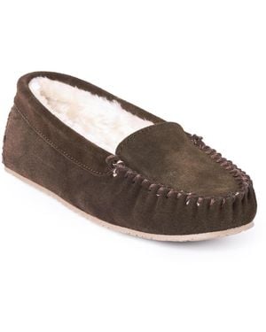 Minnetonka Cosi Venetian Suede Slippers - Brown