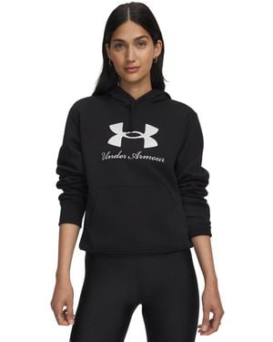 Under Armour Rival Hooded Shimmer Sweatshirt - Black