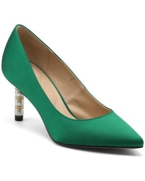 Charles David Sienna Pointed-toe Decorated-heel Pump - Green