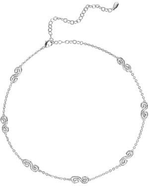 Retro Chic Eternal Spiral Chain Small Necklace - White