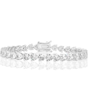 Simona Radiant Heart Cz Tennis Bracelet - White
