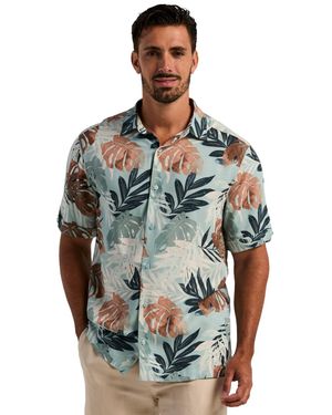 Cubavera Tropical Print Button-down Shirt - Gray