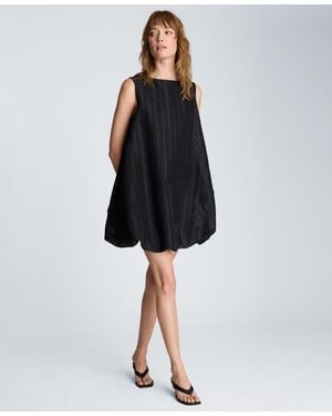 Kenneth Cole Boat Neck Bubble Hem Mini Dress - Black