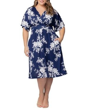 Kiyonna Plus Size Gia A-line Midi Dress - Black
