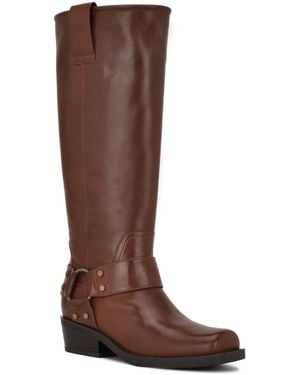Nine West Fawsta Tall Square Toe Boots - Brown