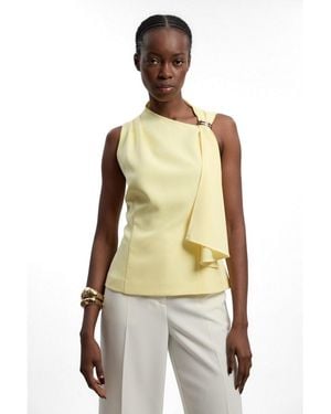 Karen Millen Tailored Drape Top - Natural