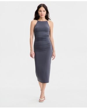 BarIII Halter Bodycon Midi Dress - Blue