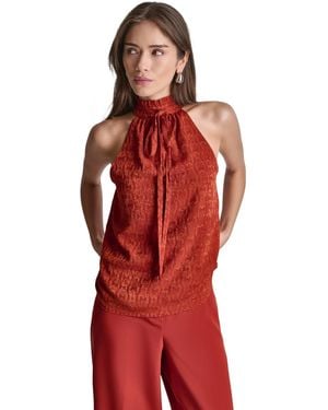 BCBGMAXAZRIA Halter Neck Top - Red