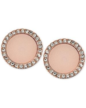 Michael Kors Rose Gold-tone Disc Stud Earrings - Pink