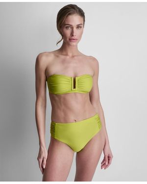 DKNY Shirred U-wire Bandeau Bikini Top - Green