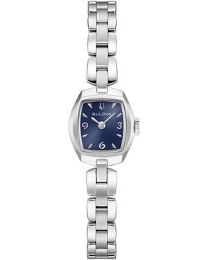 Bulova Goddess Of Time Jackie Stainless Steel Bracelet Watch 18mm - Blue