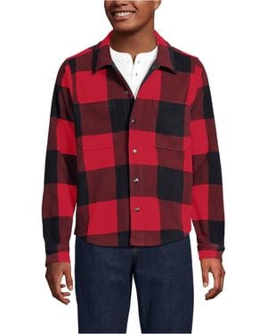 Lands' End Anyweather Fleece Shirt Jacket - Red