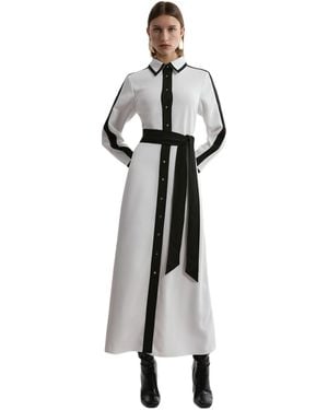 Karen Millen Belted Midi Shirt Dress - White