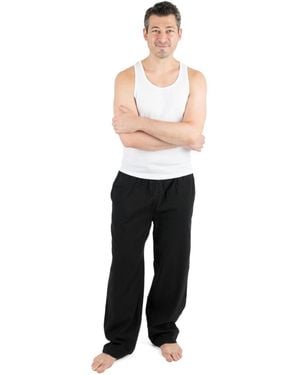 Leveret Cotton Flannel Pajama Pants - White