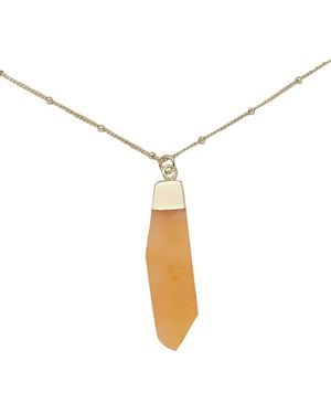 charged Stone Pendant Necklace - White