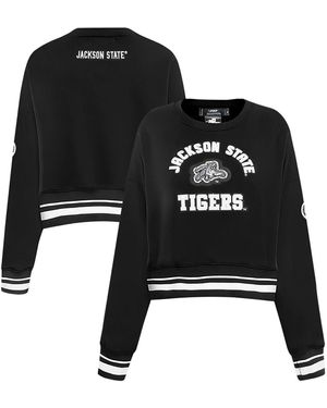 Pro Standard Jackson State Tigers Cropped Pullover Sweatshirt - Black