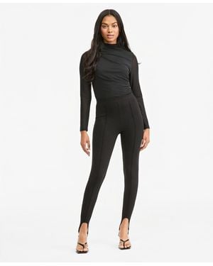 BarIII High-waisted Stirrup Rhinestone leggings - Black