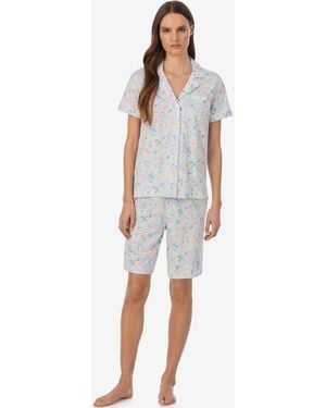 Ralph Lauren Short-sleeve Top And Bermuda Shorts - White