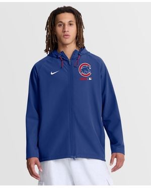 Nike Royal Chicago Cubs Authentic Collection Raglan Therma-fit Full-zip Hooded Jacket - Blue