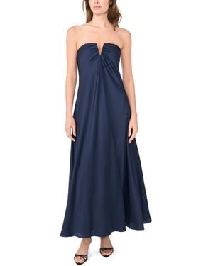 Parker The Emerson Maxi Strapless Satin Dress - Blue