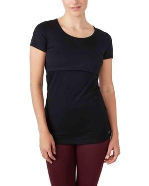 Modern Eternity Maternity Maternity Nia Short Sleeves Round Neck Nursing Top - Black